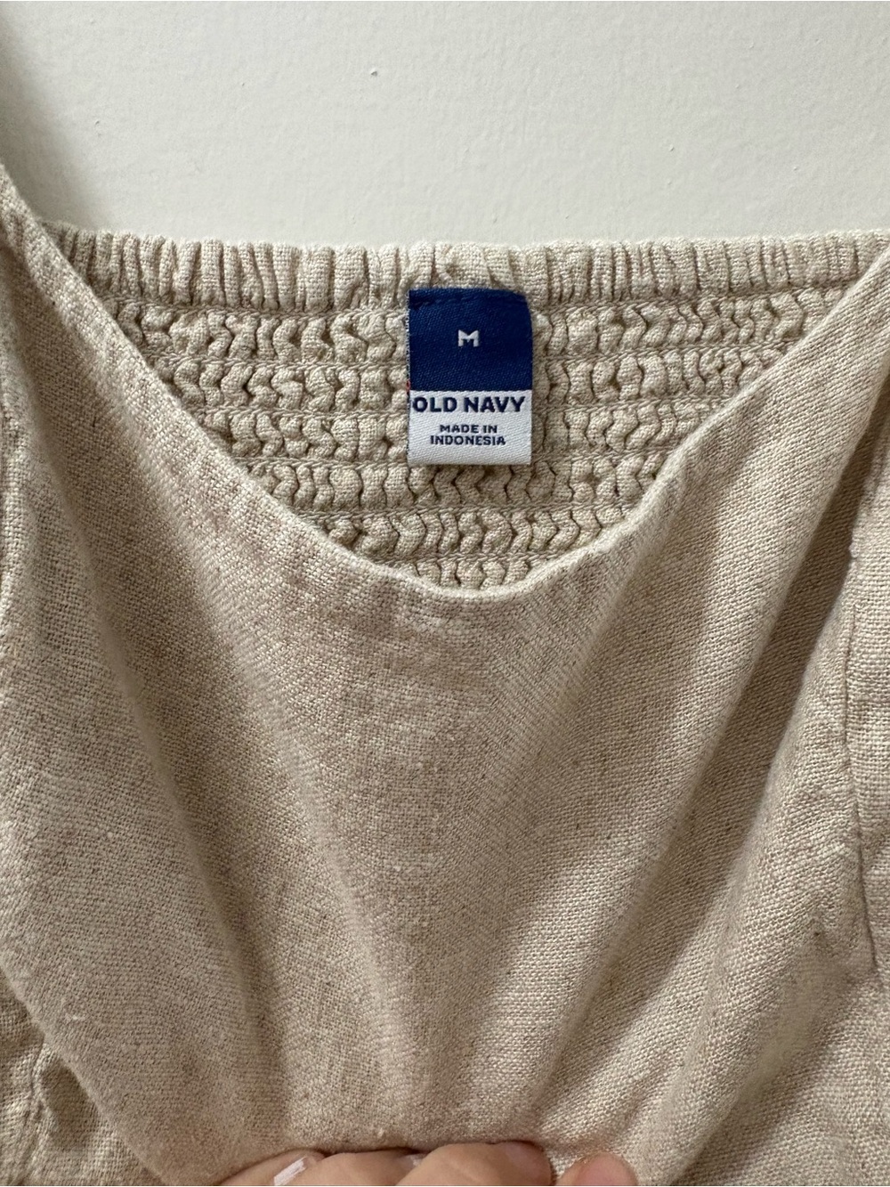 Old Navy Cream Linen-Blend Mini Dress - Picture 4 of 4